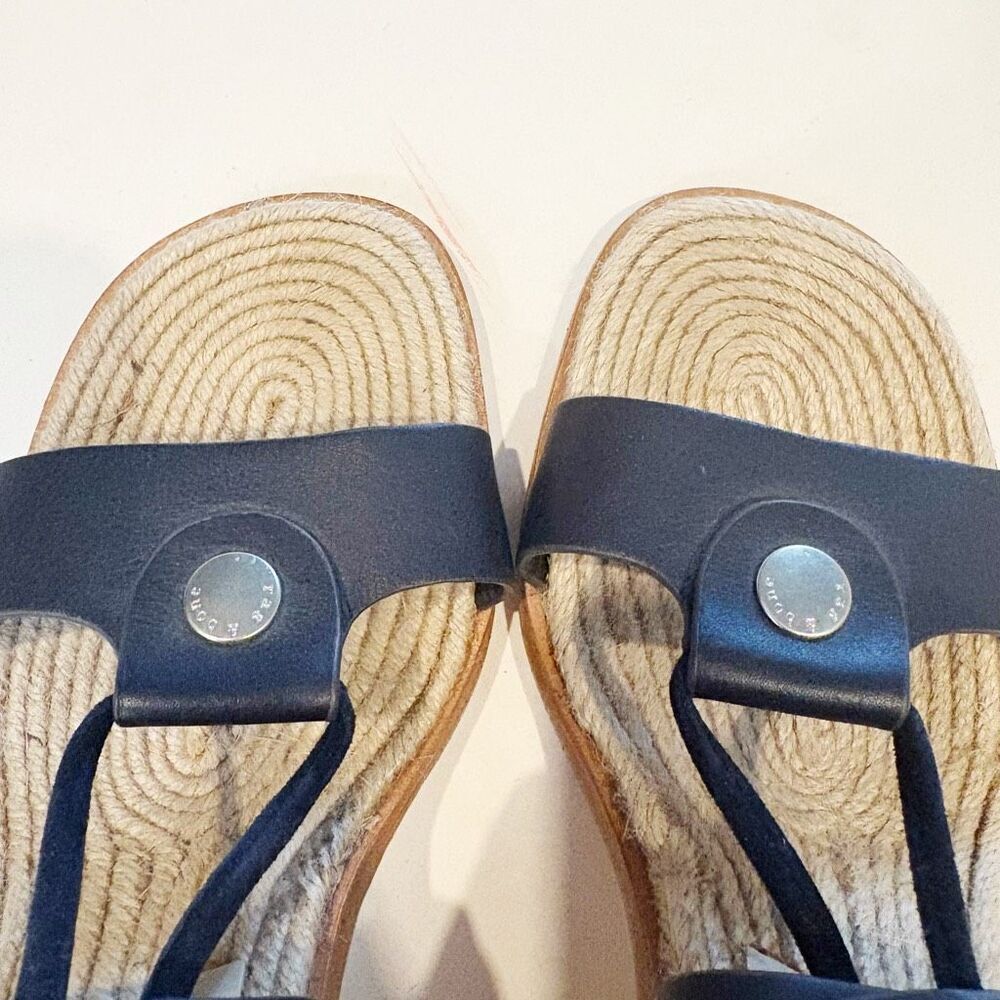 Rag & Bone Eden Sandal Navy Leather Raffia Lace Up $450 Size 38 - Picture 9 of 11
